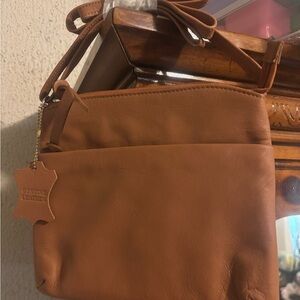 Genuine Leather Tan Crossbody Bag